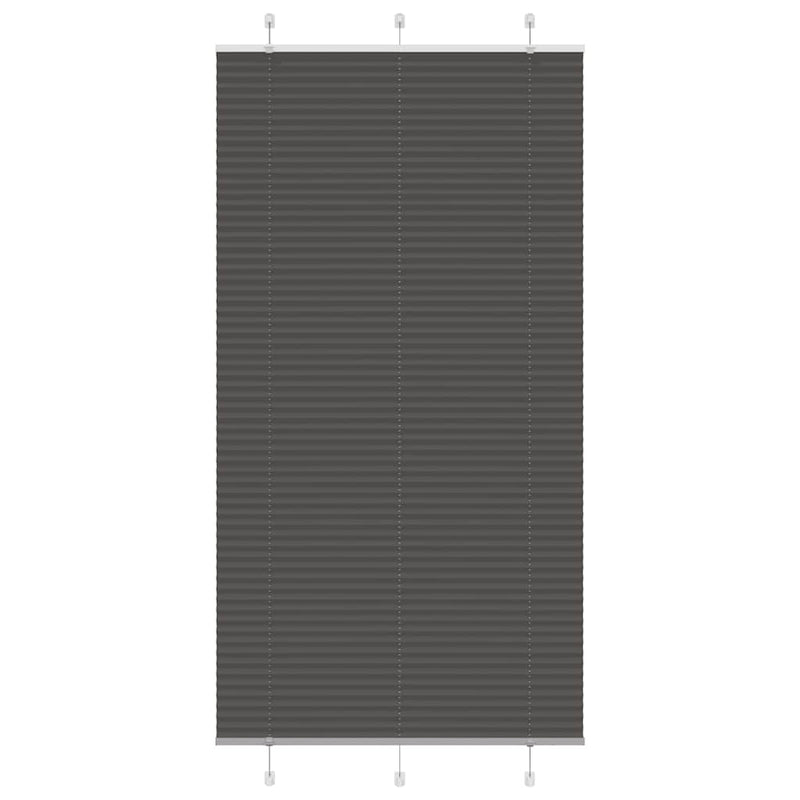 Afbeelding laden in galerijviewer, Vidaxl plissé rolgordijn 110x200cm stofbreedte 109,4cm polyester zwart
