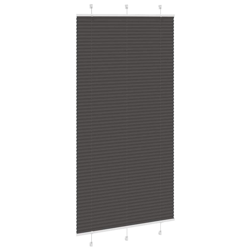 Afbeelding laden in galerijviewer, Vidaxl plissé rolgordijn 110x200cm stofbreedte 109,4cm polyester zwart

