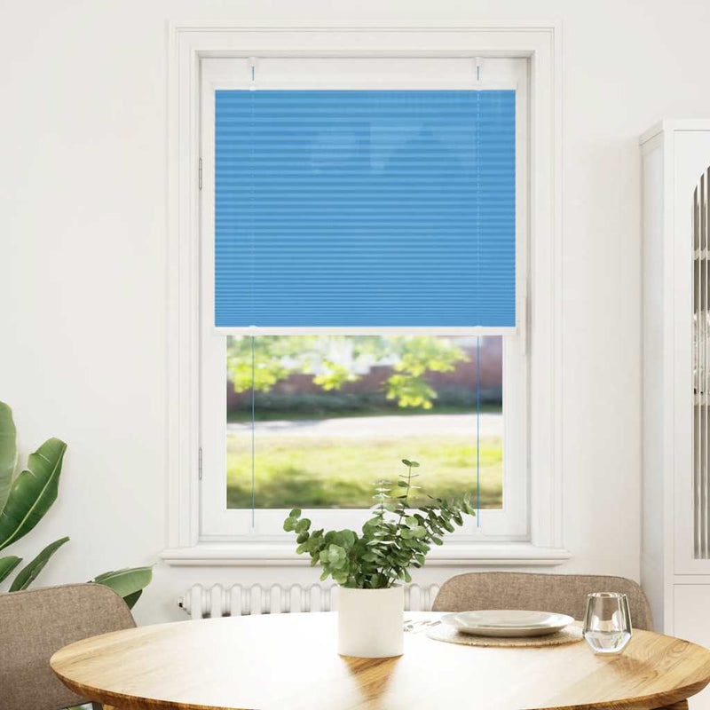 Afbeelding laden in galerijviewer, Vidaxl plissé rolgordijn 70x100 cm stofbreedte 69,4 cm polyester blauw
