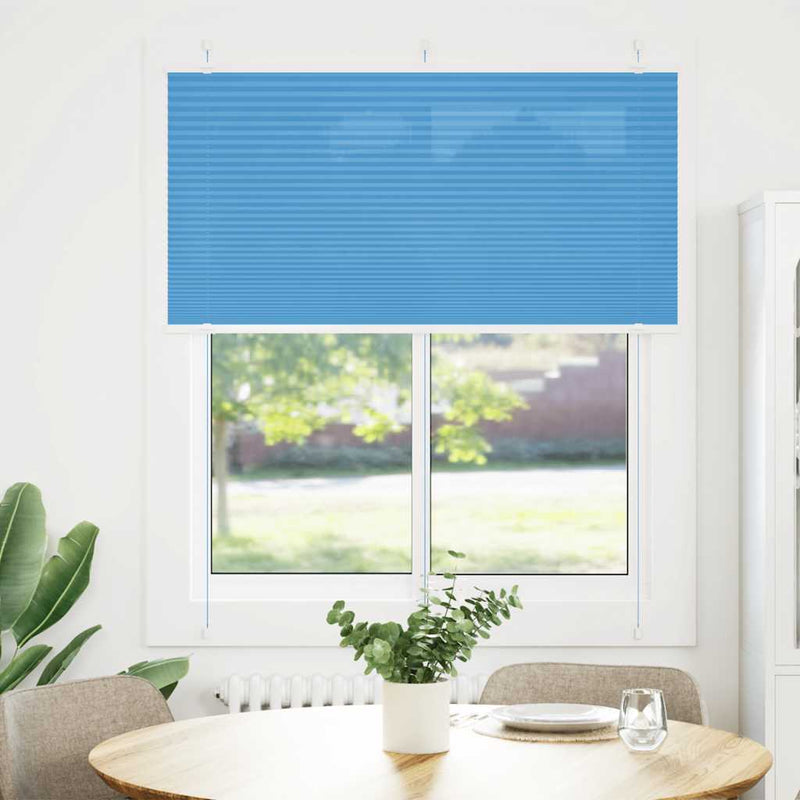 Afbeelding laden in galerijviewer, Vidaxl plissé rolgordijn 115x100cm stofbreedte 114,4cm polyester blauw
