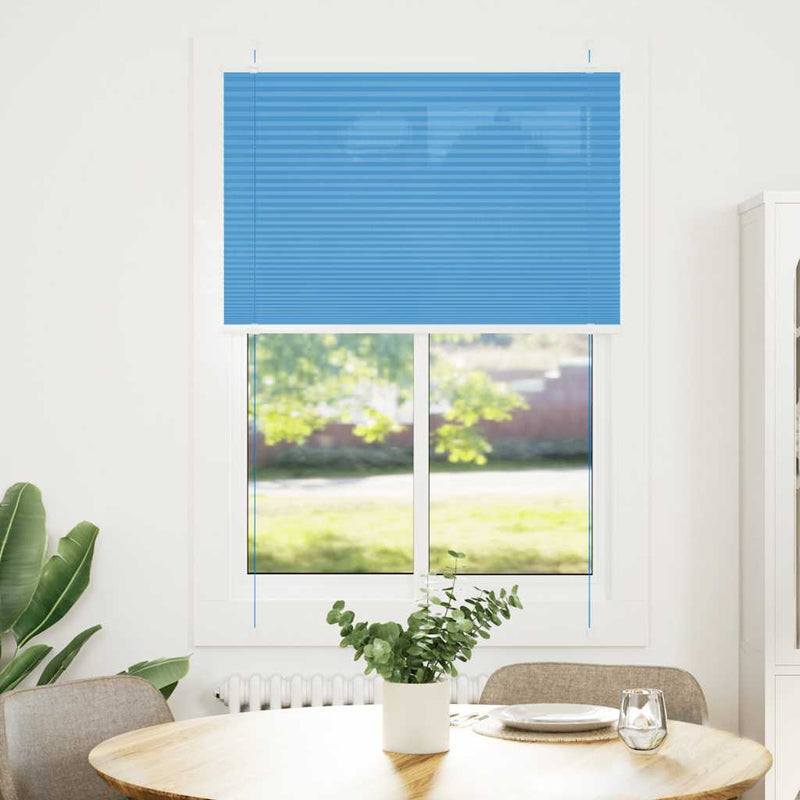 Afbeelding laden in galerijviewer, Vidaxl plissé rolgordijn 85x150 cm stofbreedte 84,4 cm polyester blauw
