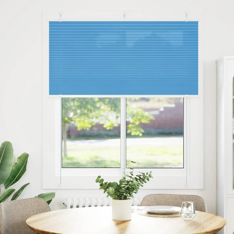 Afbeelding laden in galerijviewer, Vidaxl plissé rolgordijn 120x150cm stofbreedte 119,4cm polyester blauw
