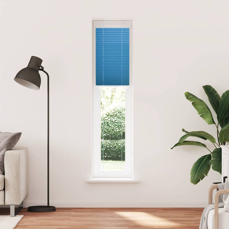 Afbeelding laden in galerijviewer, Vidaxl plissé rolgordijn 40x200 cm stofbreedte 39,4 cm polyester blauw
