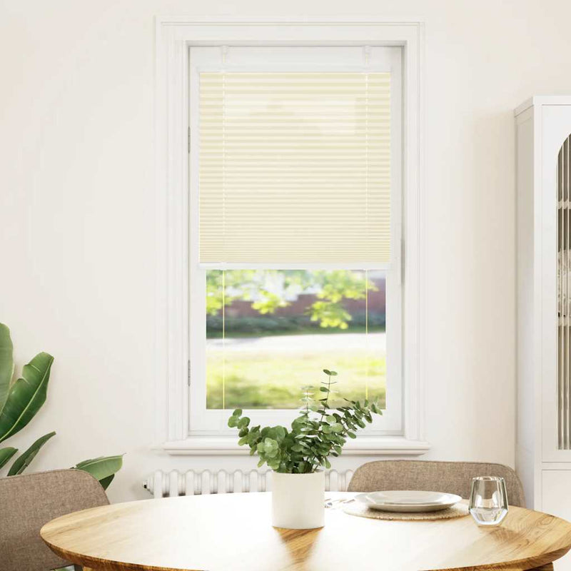 Afbeelding laden in galerijviewer, Vidaxl plissé rolgordijn 60x100 cm stofbreedte 59,4 cm polyester crème
