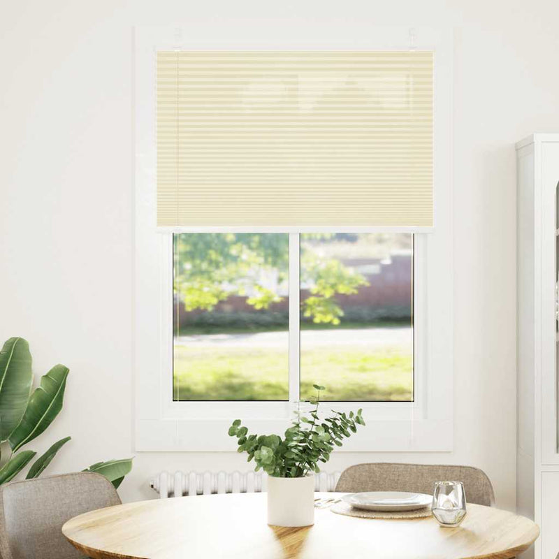 Afbeelding laden in galerijviewer, Vidaxl plissé rolgordijn 90x150 cm stofbreedte 89,4 cm polyester crème
