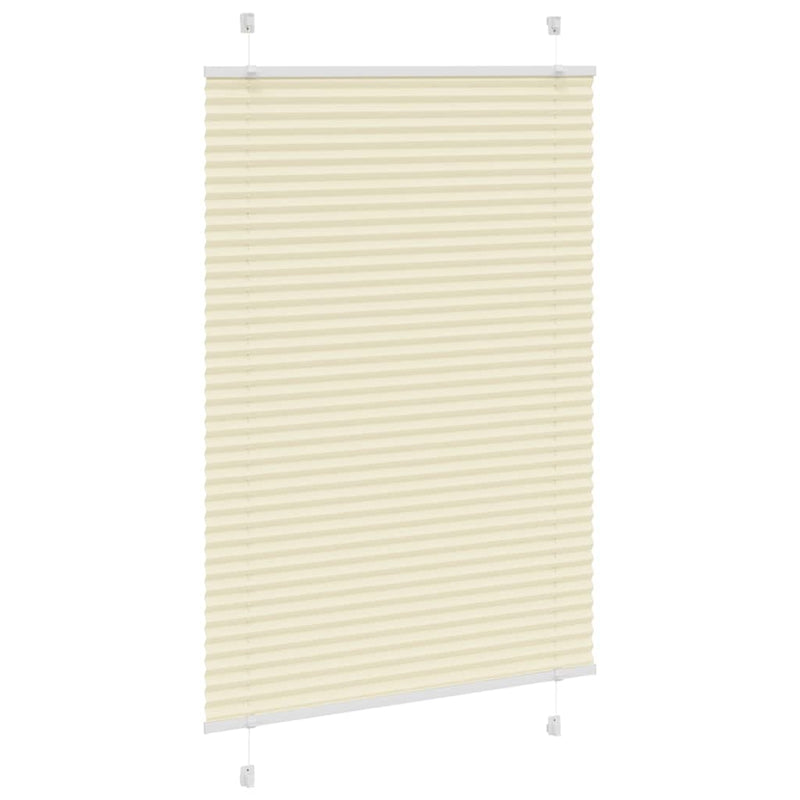 Afbeelding laden in galerijviewer, Vidaxl plissé rolgordijn 95x150 cm stofbreedte 94,4 cm polyester crème
