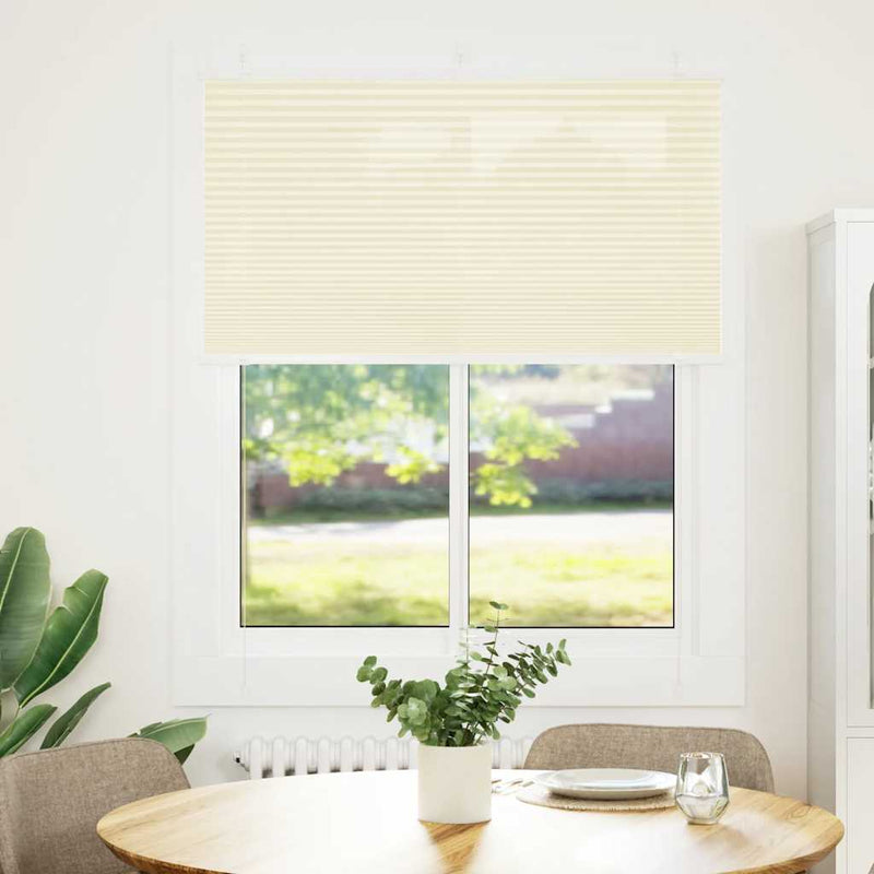 Afbeelding laden in galerijviewer, Vidaxl plissé rolgordijn 105x150cm stofbreedte 104,4cm polyester crème
