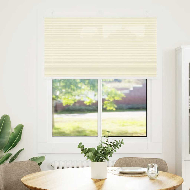 Afbeelding laden in galerijviewer, Vidaxl plissé rolgordijn 110x150cm stofbreedte 109,4cm polyester crème

