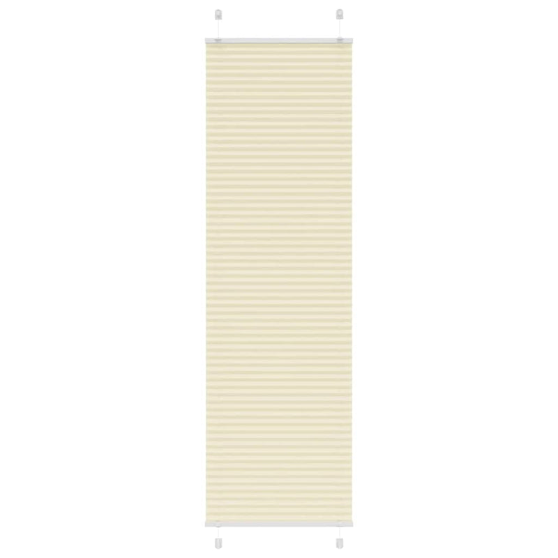 Afbeelding laden in galerijviewer, Vidaxl plissé rolgordijn 55x200 cm stofbreedte 54,4 cm polyester crème
