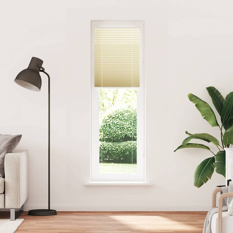 Afbeelding laden in galerijviewer, Vidaxl plissé rolgordijn 55x200 cm stofbreedte 54,4 cm polyester crème
