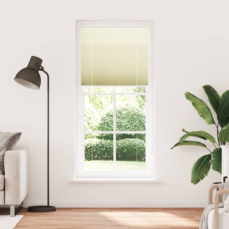 Afbeelding laden in galerijviewer, Vidaxl plissé rolgordijn 85x200 cm stofbreedte 84,4 cm polyester crème
