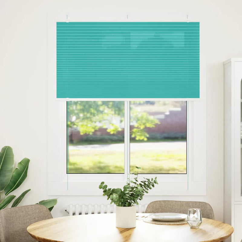 Afbeelding laden in galerijviewer, Vidaxl plissé rolgordijn 110x150cm stofbreedte 109,4cm petrol groen
