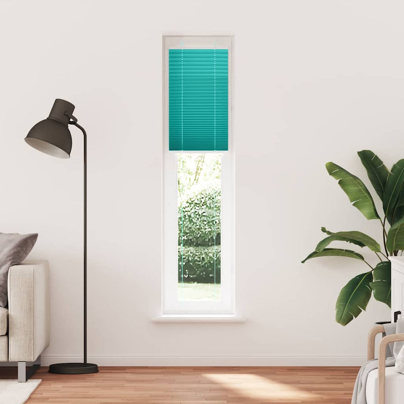Afbeelding laden in galerijviewer, Vidaxl plissé rolgordijn 40x200 cm stofbreedte 39,4 cm petrol groen
