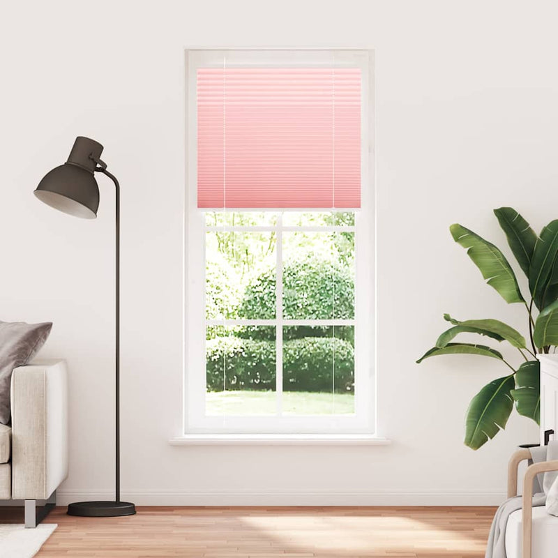 Afbeelding laden in galerijviewer, Vidaxl plissé rolgordijn 90x200 cm stofbreedte 89,4 cm polyester roze

