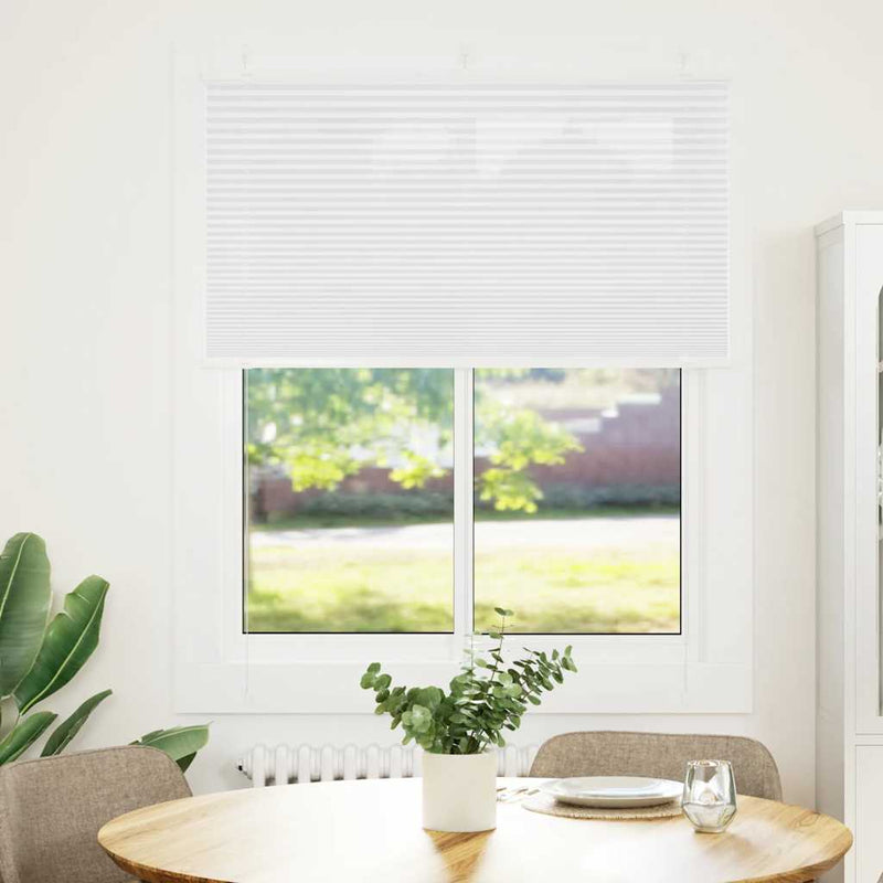 Afbeelding laden in galerijviewer, Vidaxl plissé rolgordijn 105x100cm stofbreedte 104,4cm polyester wit
