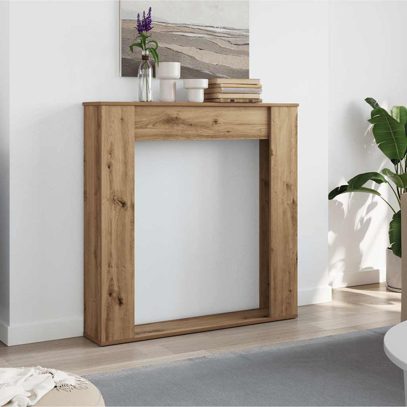 Afbeelding laden in galerijviewer, Vidaxl haardombouw 100x20x100 cm bewerkt hout artisanaal eikenkleurig
