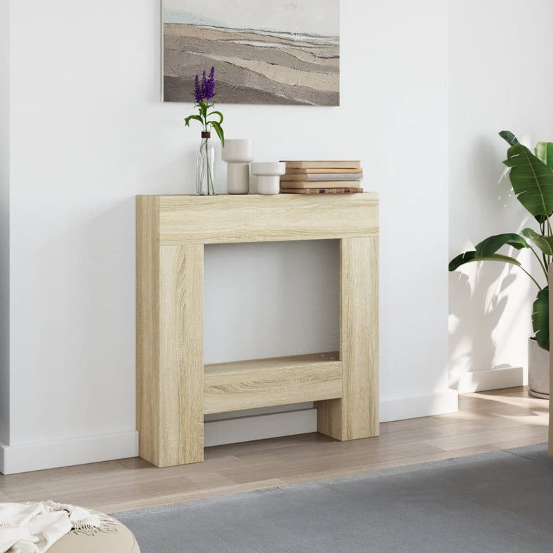 Afbeelding laden in galerijviewer, Vidaxl haardombouw 81x18x82 cm bewerkt hout sonoma eikenkleurig
