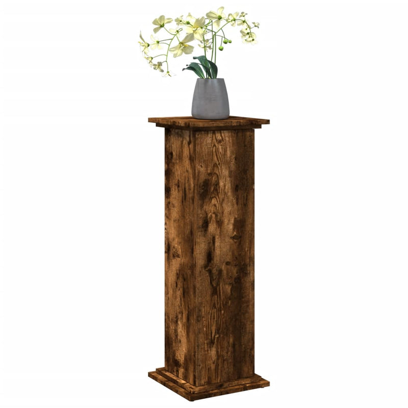 Afbeelding laden in galerijviewer, Vidaxl sokkel met opbergruimte 31x30x90 cm bewerkt hout gerookt eiken
