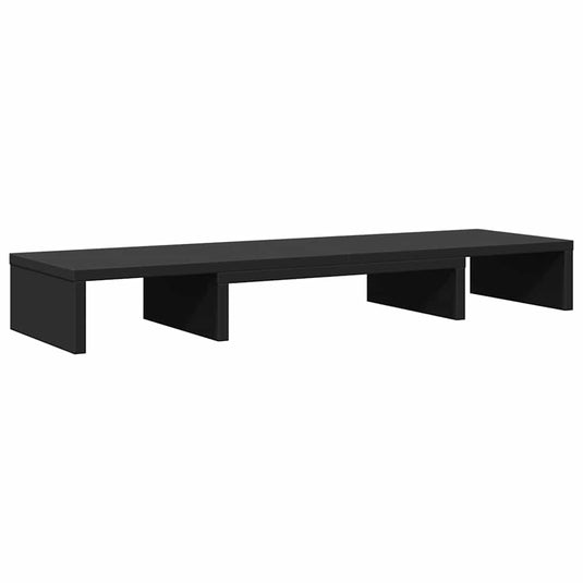 Vidaxl monitorstandaard verstelbaar 80x24x10,5 cm bewerkt hout zwart