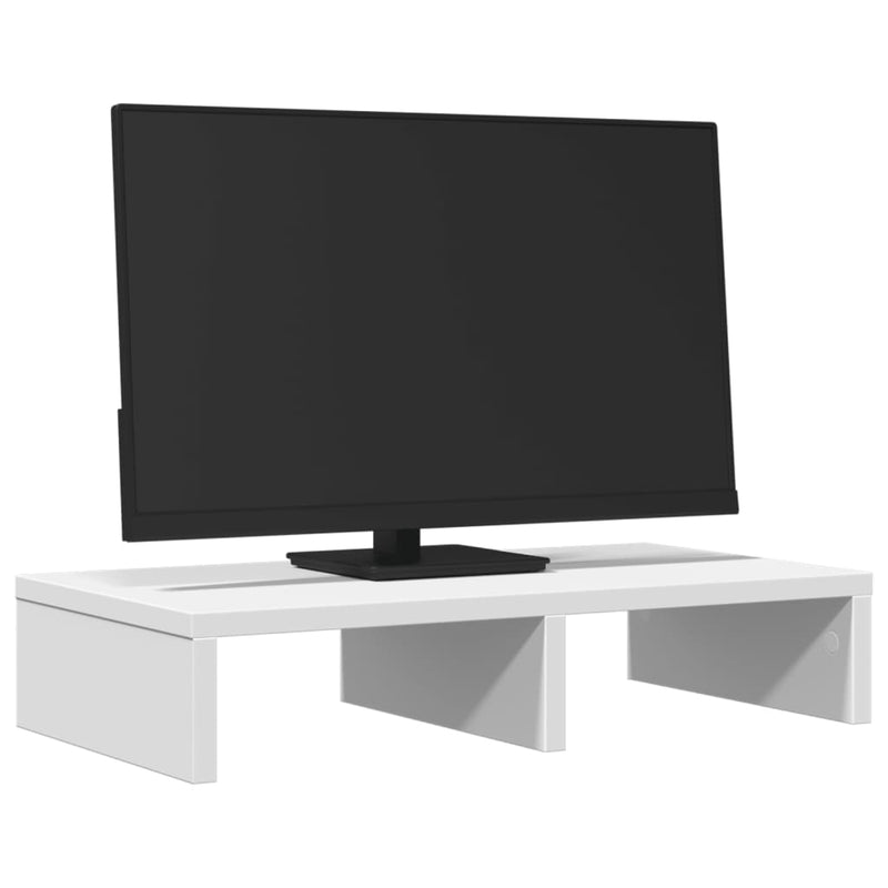 Afbeelding laden in galerijviewer, Vidaxl monitorstandaard 50x27x10 cm bewerkt hout wit
