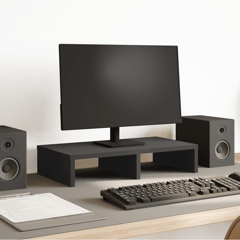 Afbeelding laden in galerijviewer, Vidaxl monitorstandaard 50x27x10 cm bewerkt hout zwart
