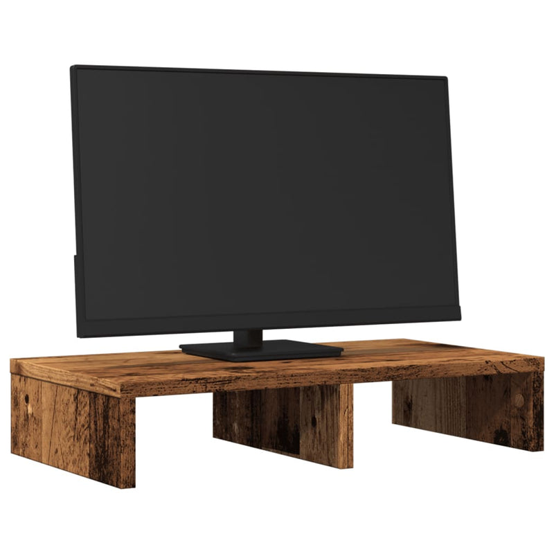 Afbeelding laden in galerijviewer, Vidaxl monitorstandaard 50x27x10 cm bewerkt hout oud houtkleurig
