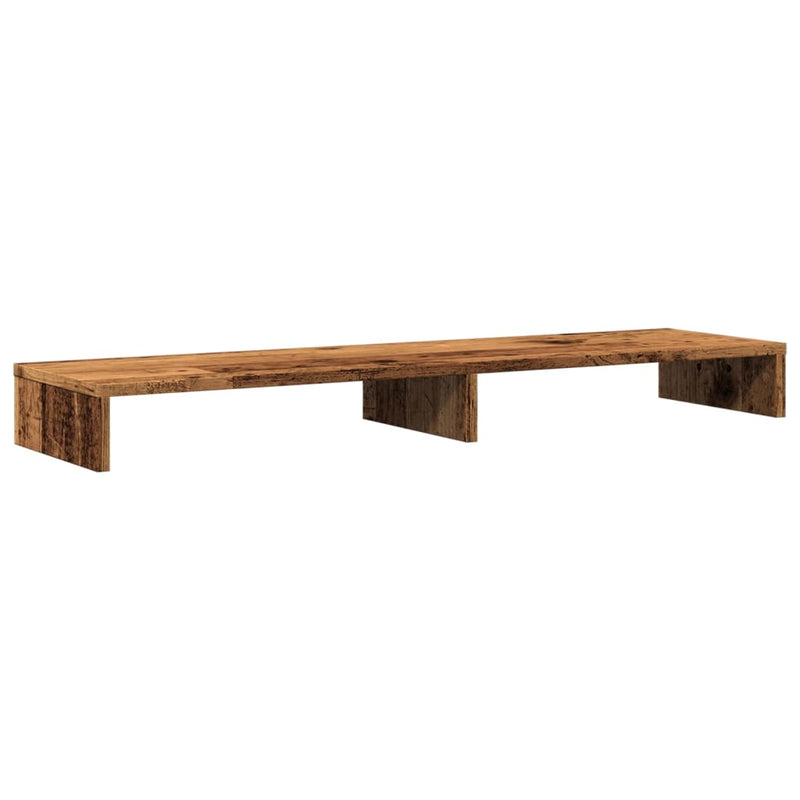 Afbeelding laden in galerijviewer, Vidaxl monitorstandaard 100x27x10 cm bewerkt hout oud houtkleurig
