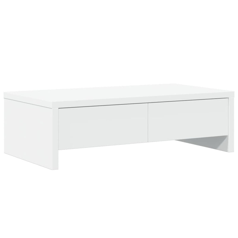 Afbeelding laden in galerijviewer, Vidaxl monitorstandaard met lades 50x27x15 cm bewerkt hout wit
