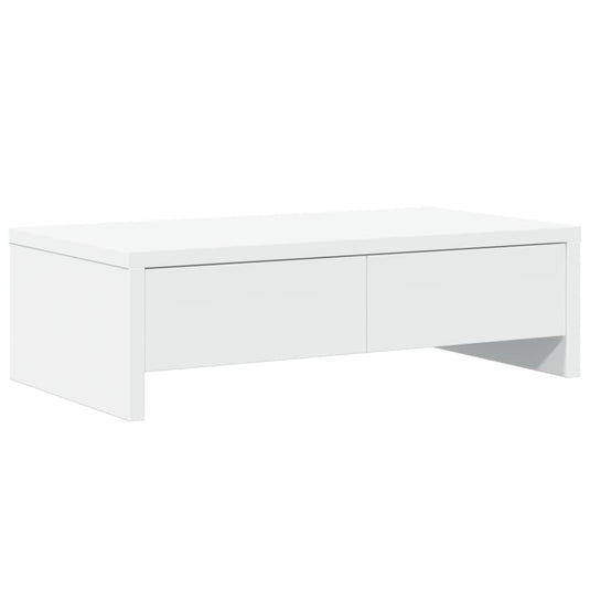 Vidaxl monitorstandaard met lades 50x27x15 cm bewerkt hout wit