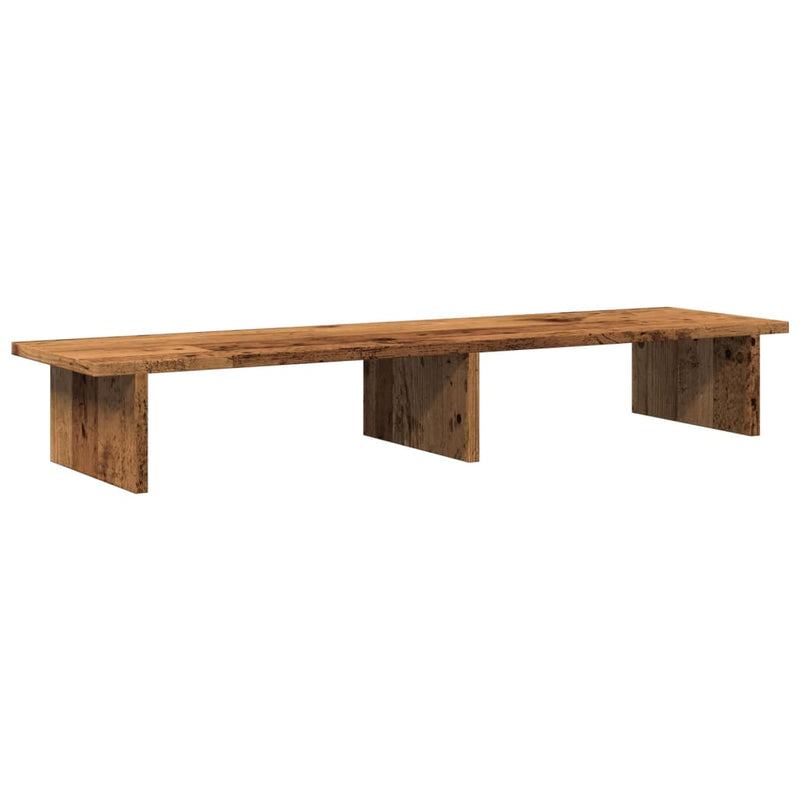 Afbeelding laden in galerijviewer, Vidaxl monitorstandaard 100x27x15 cm bewerkt hout oud houtkleurig
