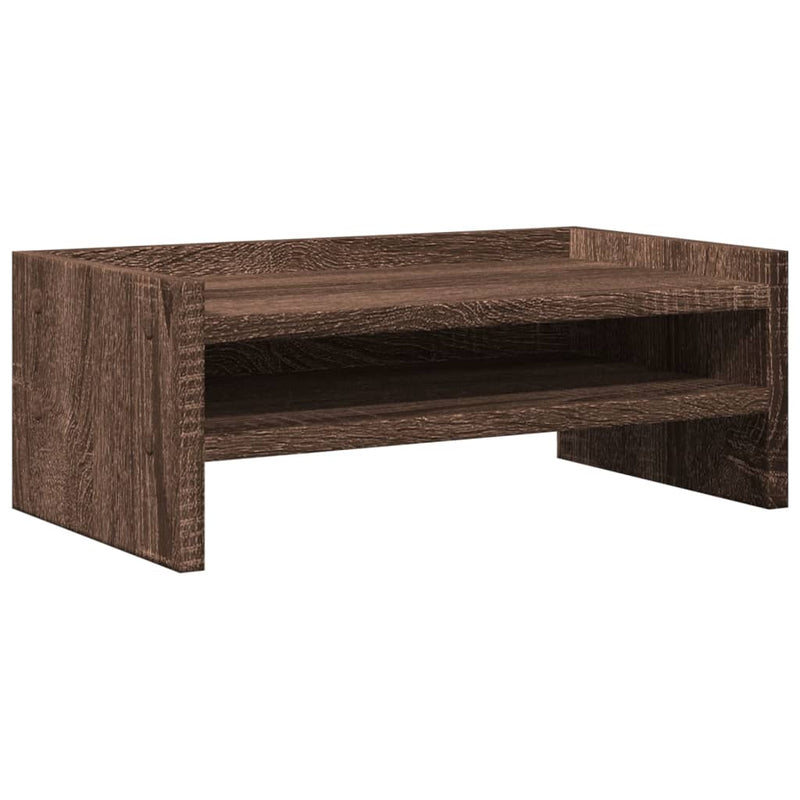 Afbeelding laden in galerijviewer, Vidaxl monitorstandaard 42x24x16 cm bewerkt hout bruin eikenkleurig

