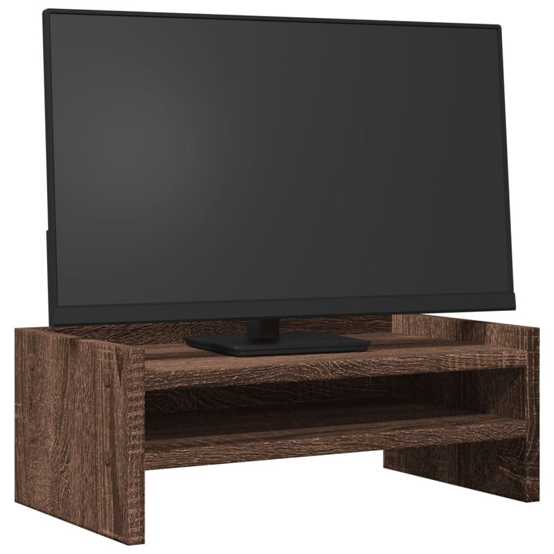 Afbeelding laden in galerijviewer, Vidaxl monitorstandaard 42x24x16 cm bewerkt hout bruin eikenkleurig
