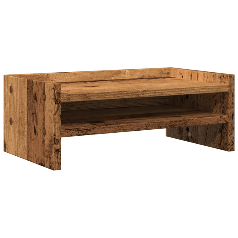 Afbeelding laden in galerijviewer, Vidaxl monitorstandaard 42x24x16 cm bewerkt hout oud houtkleurig
