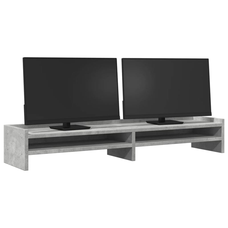 Afbeelding laden in galerijviewer, Vidaxl monitorstandaard 100x24x16 cm bewerkt hout betongrijs
