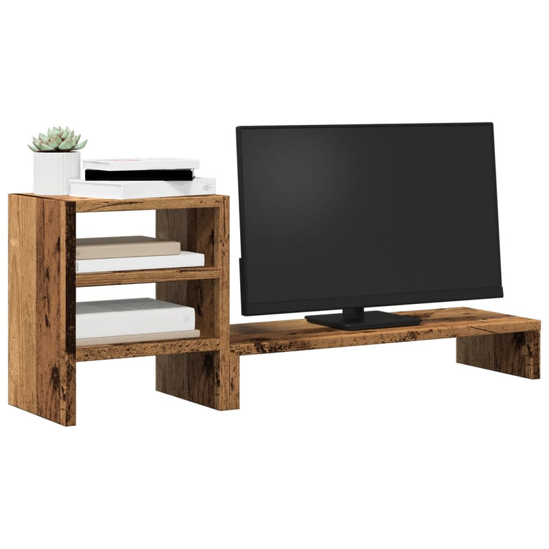 Afbeelding laden in galerijviewer, Vidaxl monitorstandaard met bureau-organizer hout oud houtkleurig
