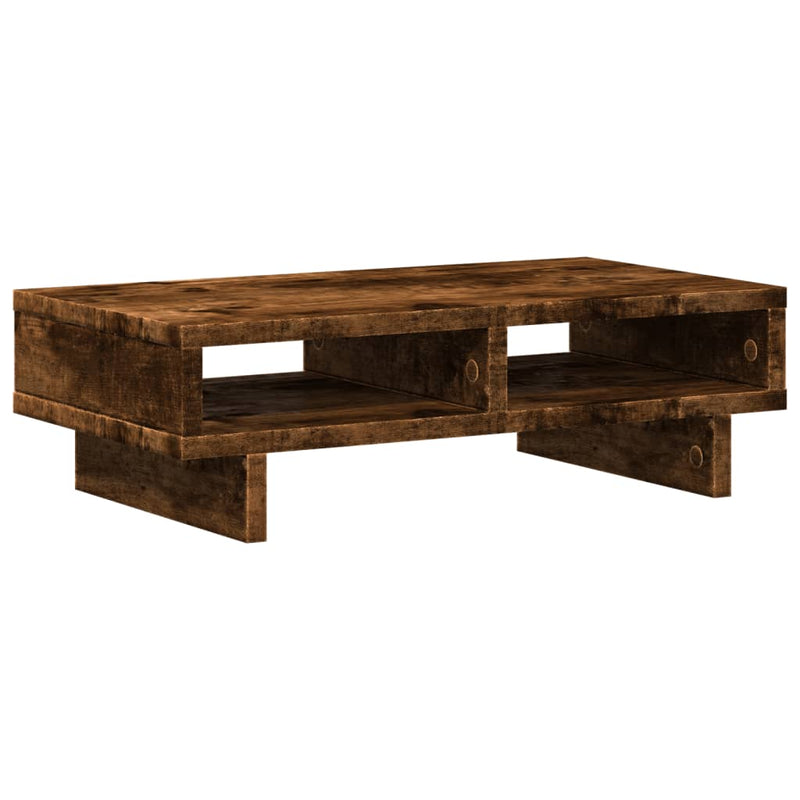 Afbeelding laden in galerijviewer, Vidaxl monitorstandaard 50x27x15 cm bewerkt hout gerookt eikenkleurig
