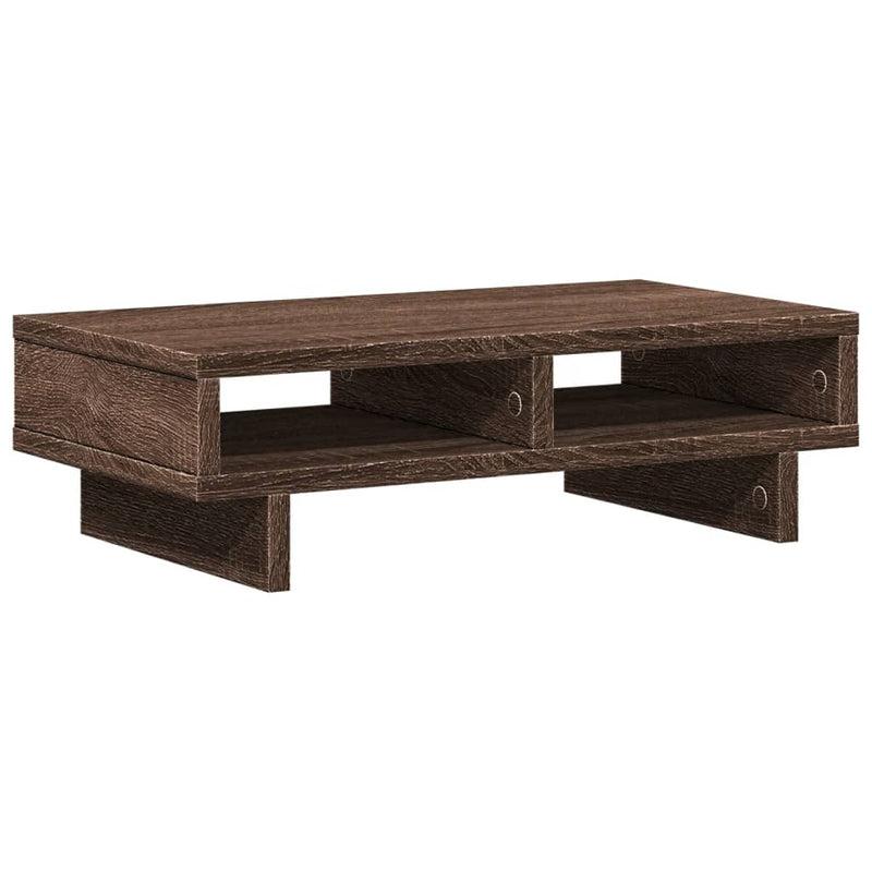 Afbeelding laden in galerijviewer, Vidaxl monitorstandaard 50x27x15 cm bewerkt hout bruin eikenkleurig
