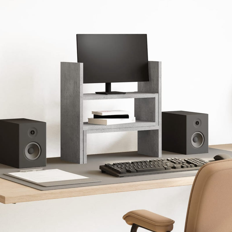 Afbeelding laden in galerijviewer, Vidaxl bureau organiser 40x17x41 cm bewerkt hout betongrijs
