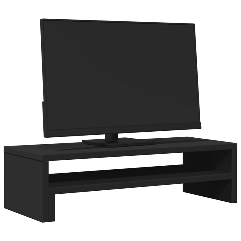 Afbeelding laden in galerijviewer, Vidaxl monitorstandaard 54x22x15 cm bewerkt hout zwart
