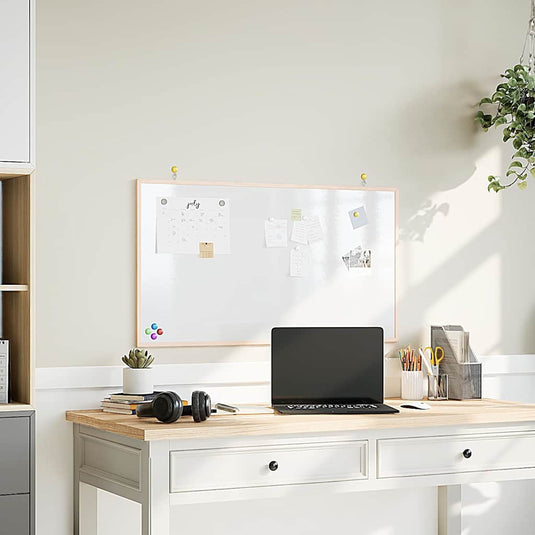 Vidaxl magnetisch whiteboard met massief grenenhouten frame 100x55 cm
