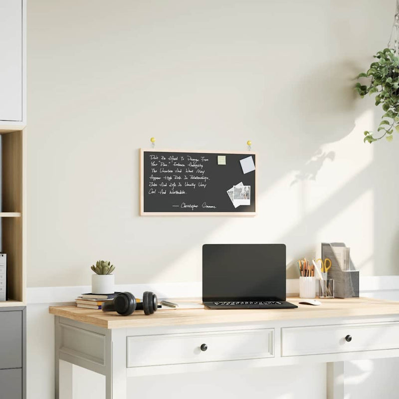 Afbeelding laden in galerijviewer, Vidaxl krijtbord met massief grenenhouten frame zwart 60x30 cm
