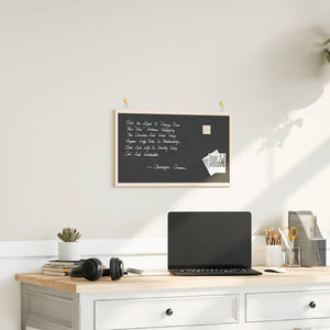 Vidaxl krijtbord met massief grenenhouten frame zwart 60x40 cm