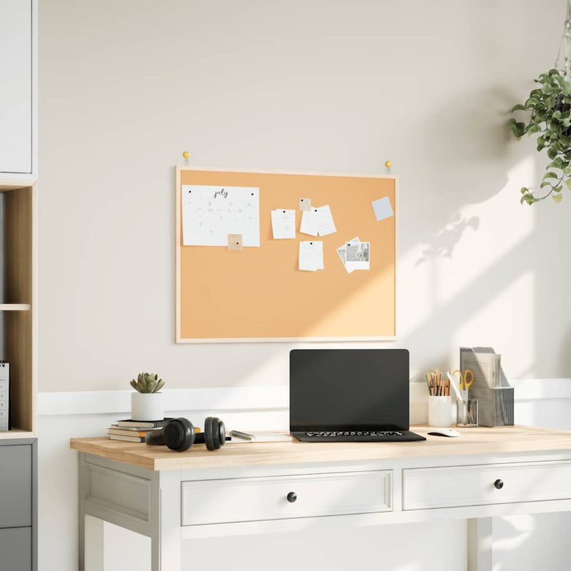 Afbeelding laden in galerijviewer, Vidaxl kurkbord met massief grenenhouten frame 80x55 cm
