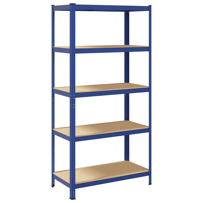 Afbeelding laden in galerijviewer, Vidaxl opbergrek 5-laags staal bewerkt hout blauw
