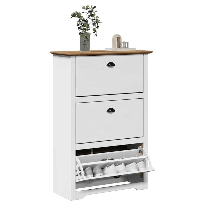 Afbeelding laden in galerijviewer, Vidaxl schoenenrek bodo 80x35x118 cm wit en bruin
