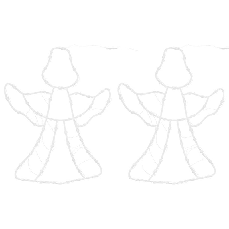 Afbeelding laden in galerijviewer, Vidaxl kerstverlichting engel silhouet 2 st 50 leds warm wit
