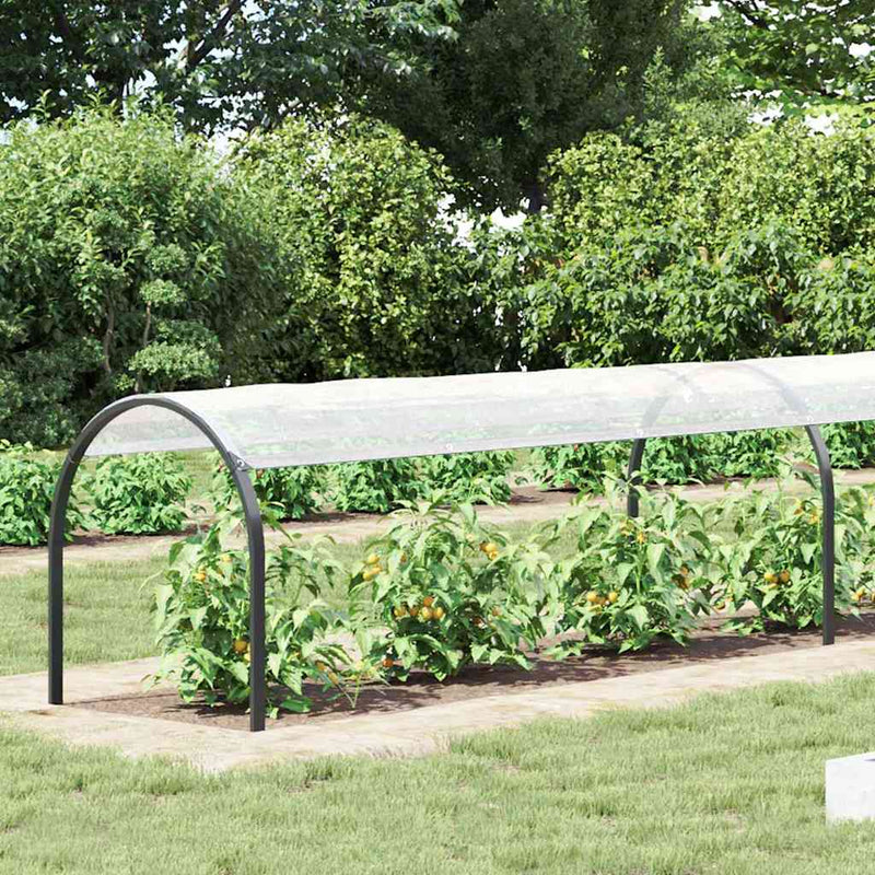 Afbeelding laden in galerijviewer, Vidaxl plantenafdekking met zeilringen 1x6 m polyethyleen
