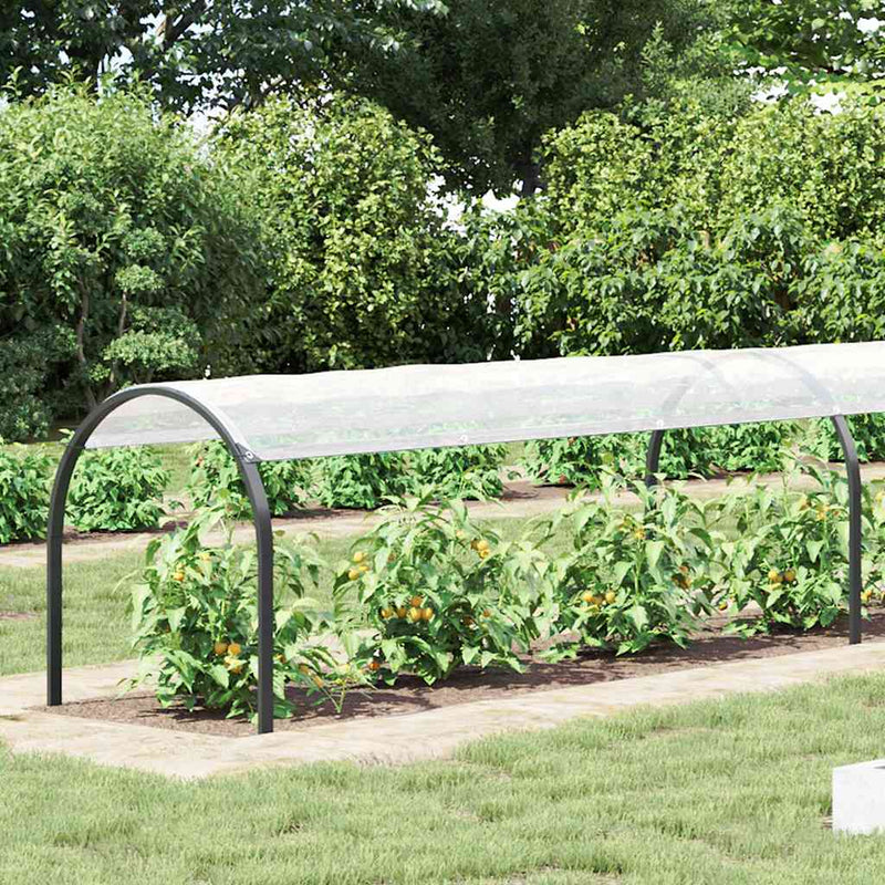 Afbeelding laden in galerijviewer, Vidaxl plantenafdekking met zeilringen 2x4 m polyethyleen
