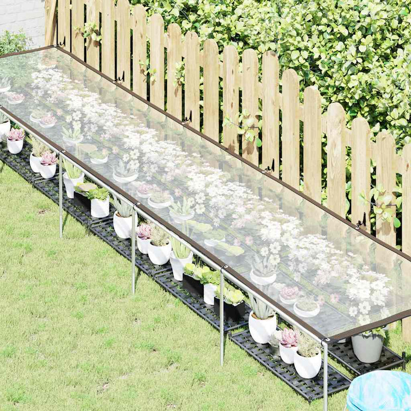 Afbeelding laden in galerijviewer, Vidaxl plantenafdekking met zeilringen 1x5 m polyethyleen
