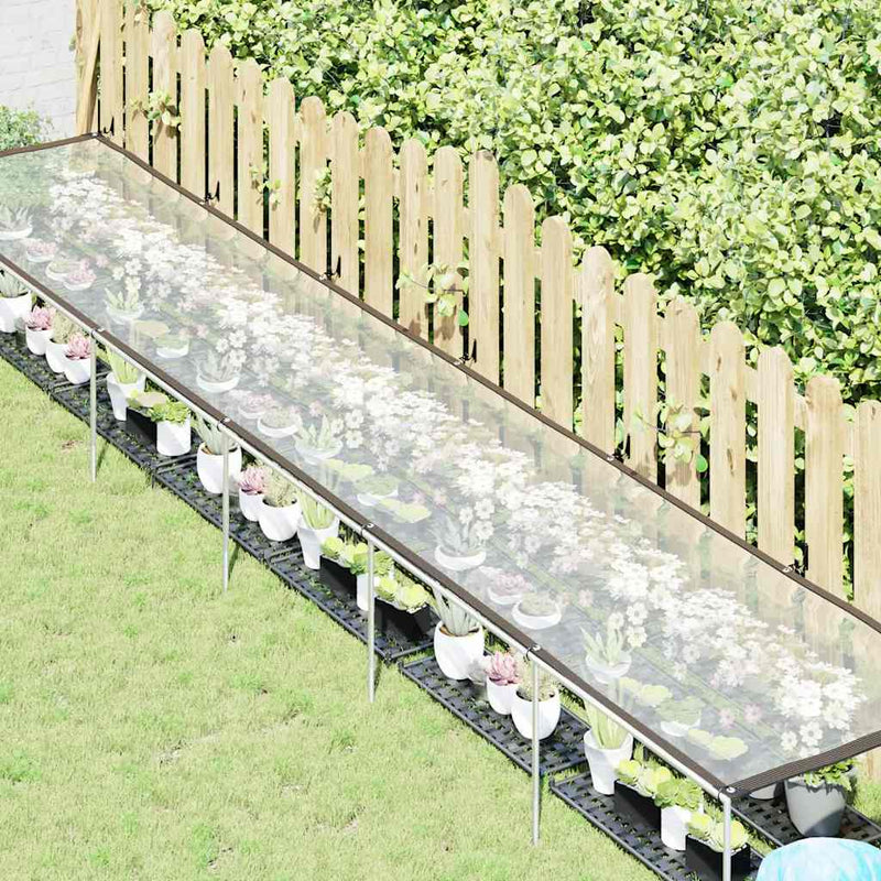 Afbeelding laden in galerijviewer, Vidaxl plantenafdekking met zeilringen 1x6 m polyethyleen
